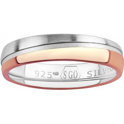 Silvego Snubní stříbrný prsten Glowie pozlacený růžovým zlatem SHG1089RMRGP