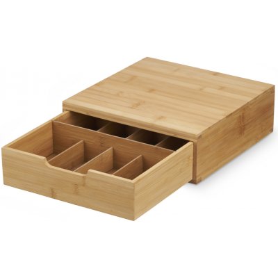 Kinvara Bambusový box na kávové kapsle 8 přihrádek 30 x 30 cm hnědý – Zboží Mobilmania
