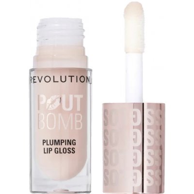 Makeup Revolution Pout Bomb lesk na rty se zvětšujícím efektem Milky Sheer Holo 4,6 ml – Sleviste.cz