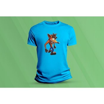 Sandratex dětské bavlněné tričko Crash Bandicoot. azurová