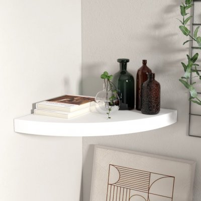 vidaXL Plovoucí rohová police bílá 35 x 35 x 3,8 cm MDF [323916] – Zboží Dáma