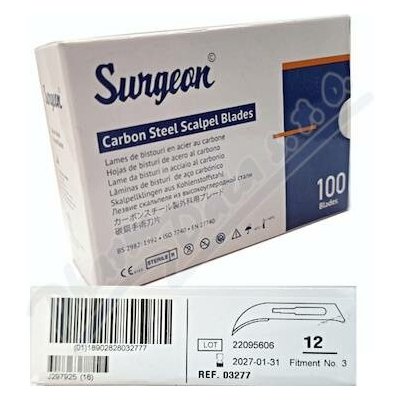 Surgeon Čepelky skalp. č.12 sterilní 100ks – Hledejceny.cz