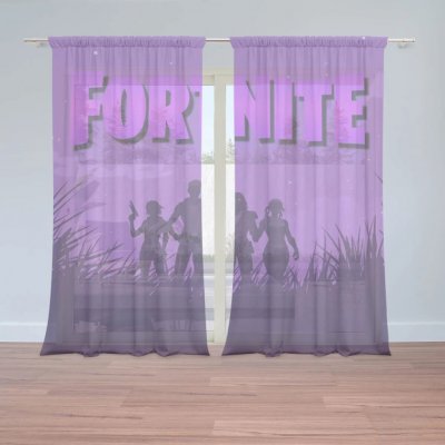 Sablio Záclony FORTNITE Fialová silueta: 2ks 150x250cm – Hledejceny.cz