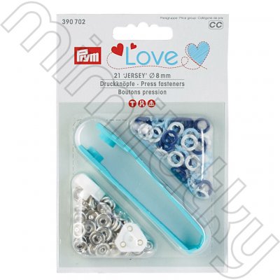 Knoflík stiskací JERSEY 8 mm PRYM LOVE - modré, sv. modré, bílé – Hledejceny.cz
