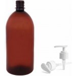 Tera Plastová láhev hnědá s bílou dávkovací pumpičkou 1 l – Zboží Dáma
