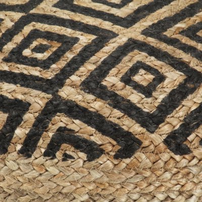 VidaXL Ručně vyrobený sedací puf černý 45 x 30 cm juta – Zboží Dáma