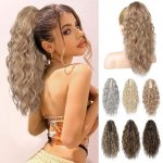 BRIKABIA Blond příčesek s culíkem a sponou, dlouhý, vlnitý, kudrnatý culík, prodlužování vlasů pro – Zboží Dáma