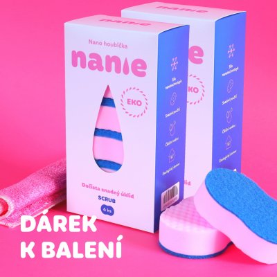 Nanie Scrub čistící nano houbičky s drátěnkou 6 ks – HobbyKompas.cz