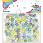 Titanum Bambulky pompony šedo bílo zeleno žlutý mix 10 mm 120 ks – Hledejceny.cz