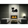 Weblux vzor s85149400 Šablona na zeď - Black cat. Silhouette čerň ilustrace kočka, rozměry 120 x 100 cm