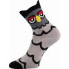Fuski Boma ponožky 3D sova šedá