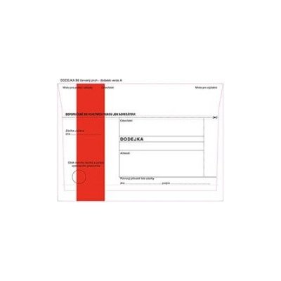 Obálky B6 s dodejkou - s červeným pruhem / 1000 ks – Zboží Živě