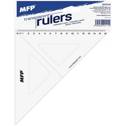 MFP Paper pravítko trojúhelník 45 s ryskou čiré 5310118 – Zboží Mobilmania