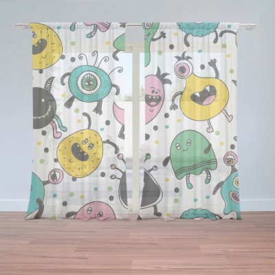 Sablio Záclony Příšerky: 2ks 150x250cm – Zboží Mobilmania