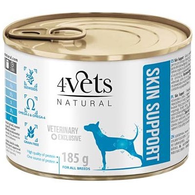 4Vets NATURAL VETERINARY EXCLUSIVE SKIN SUPPORT 185g pro psy při onemocněních kůže
