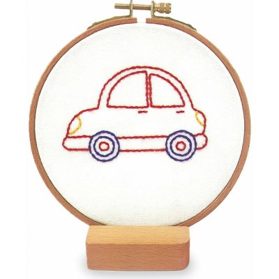 Stoklasa Dětská vyšívací sada s předtištěným motivem 940199/6 autíčko průměr 11cm – Zboží Dáma