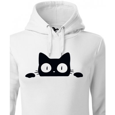 Canvas dámská mikina s vykukující kočkou Bílá – Hledejceny.cz