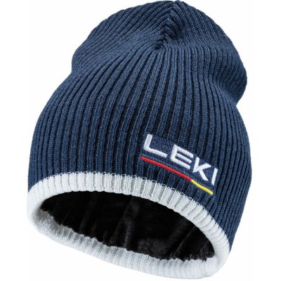 LEKI Wool beanie one dark denim white poppy red 2022 – Sleviste.cz