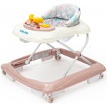 Baby Mix Chodítko s volantem a silikonovými kolečky pudrově růžové – Zboží Dáma