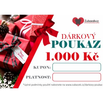 Zubáček.cz Voucher na nákup v hodnotě 1.000 Kč Motiv: Vánoční