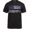 Pánské Tričko Rothco triko THIN BLUE LINE US vlajka ČERNÉ Černá