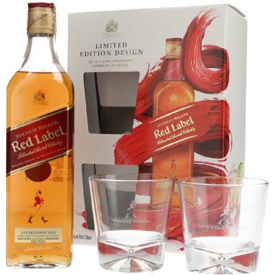 Johnnie Walker Red Label 40% 0,7 l (dárkové balení 2 sklenice) – Zbozi.Blesk.cz