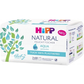 HiPP Babysanft čisticí vlhčené ubrousky Aqua Natural 2 x 60 ks od 127 Kč -  Heureka.cz