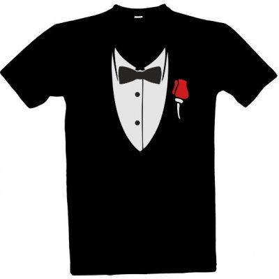 Tričko s potiskem Společenské tričko a růže s motýlem pánské Černá – Zboží Mobilmania