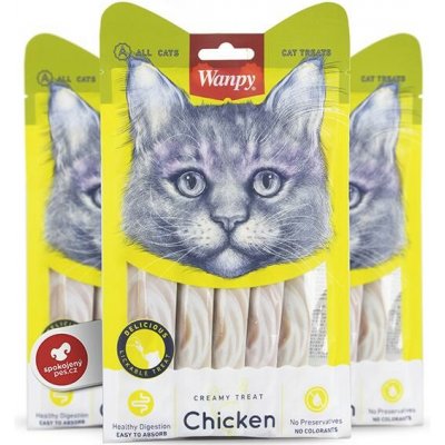 Wanpy Cat Creamy Lickable Treats Chicken 5 x 14 g – Hledejceny.cz