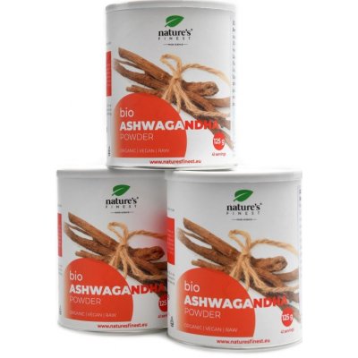 Natures Finest Nutrisslim Ashwagandha Powder BIO 3 x 125 g – Hledejceny.cz