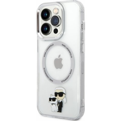 Pouzdro Karl Lagerfeld MagSafe Kompatibilní Translucent Karl and Choupette iPhone 14 Pro Max čiré