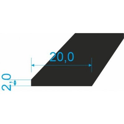0596022 Pryžový profil 2x20mm, EPDM 70°Sh obdélníkový – Hledejceny.cz