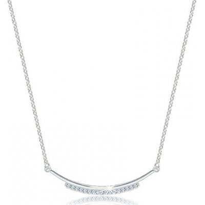 Šperky eshop Stříbrný lesklý zaoblená kontura zdobená zirkonovou linií A02.11 – Zboží Mobilmania
