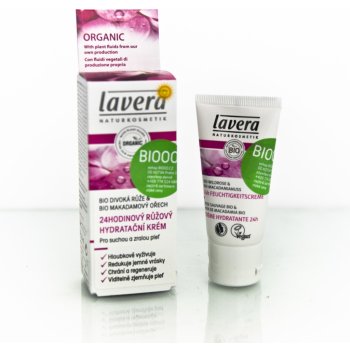 Lavera 24hodinový intenzivní hydratační krém Bio divoká růže & Bio makadamiový ořech 30 ml