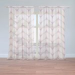 Sablio Záclony Bledě růžové pletení: 2ks 150x250cm – Zboží Mobilmania
