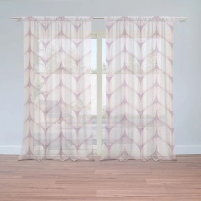 Sablio Záclony Bledě růžové pletení: 2ks 150x250cm – Zboží Mobilmania