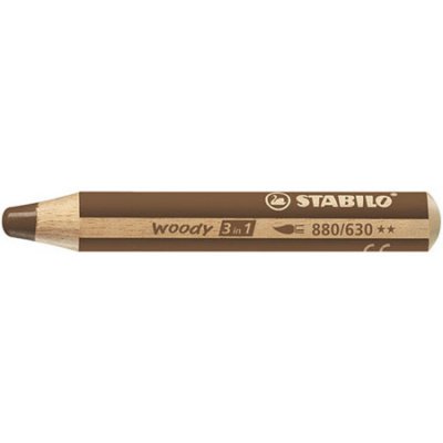 Stabilo Pastelka STABILO woody 3 v 1 barvička vodovka voskovka hnědá 445972 – Hledejceny.cz