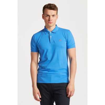 Gant polokošile CONTRAST COLLAR PIQUE SS RUGGER modrá