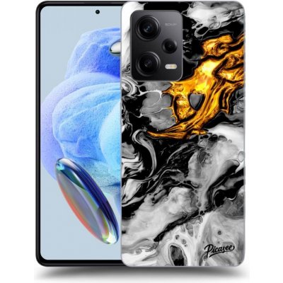 Pouzdro Picasee silikonové Xiaomi Redmi Note 12 Pro 5G - Black Gold 2 černé – Zboží Mobilmania