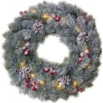Emos DCTW06 LED vánoční věnec zasněžený 38 cm 2x AA vnitřní teplá bílá časovač – Hledejceny.cz