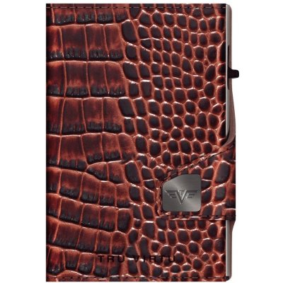 TRU VIRTU Twin Wallet Click & Slide leath. Croco Brown