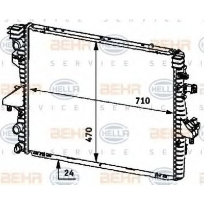 BEHR HELLA SERVICE Chladič vody BHS 8MK 376 719-181