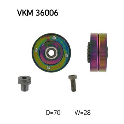 Vratná/vodicí kladka, klínový žebrový řemen SKF VKM 36006