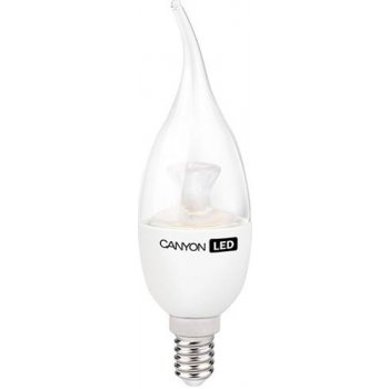 Canyon LED COB žárovka E14 dekor. svíčka průhledná 6W 494lm Neutrální bílá 4000K 220-240V 150° Ra>80