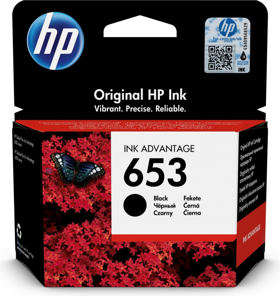 HP 653 originální inkoustová kazeta černá 3YM75AE