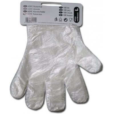 Rukavice jednorázové PE/L 100ks – Zboží Mobilmania