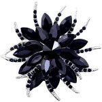 Gaira brož Květ 340077 černá – Zboží Dáma