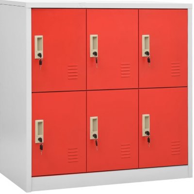 Omaxi Uzamykatelná skříň světle šedá a červená 90 x 45 x 92,5 cm ocel 566473 – Zboží Dáma