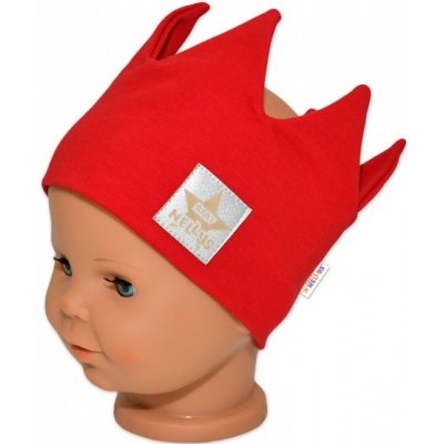 Baby Nellys Hand Made Bavlněná čelenka dvouvrstvá Korunka červená – Sleviste.cz