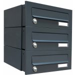 Poštovní schránka rovná k zazdění do sloupku ANTRACIT 3x Varianta: se zvonkovým tlačítkem – Hledejceny.cz